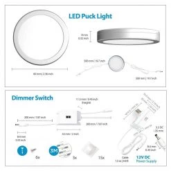 Flash Sale ⭐ ESHINE 3000K LED Under Cabinet Puck Lights with Hand Wave Sensor (12-Pack) ✨ -Cheap Cabinet Lights Store 3000k eshine puck lights elp6012dw 44 1000