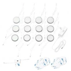 Flash Sale ⭐ ESHINE 3000K LED Under Cabinet Puck Lights with Hand Wave Sensor (12-Pack) ✨