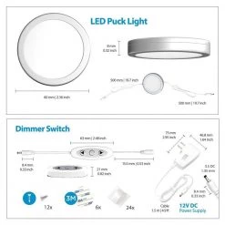 Best Sale 👍 ESHINE LED 3000K Under Cabinet Puck Lights with Dimmer Switch (6-Pack) 🔔 -Cheap Cabinet Lights Store 3000k eshine puck lights elp606dw s 44 1000