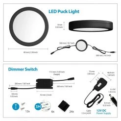 Outlet 🎉 ESHINE LED 3000K Black Under Cabinet Puck Lights with Hand Wave Sensor (6-Pack) ⭐ -Cheap Cabinet Lights Store 3000k eshine puck lights elpb606dw 44 1000