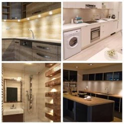 Outlet 🎉 ESHINE LED 3000K Black Under Cabinet Puck Lights with Hand Wave Sensor (6-Pack) ⭐ -Cheap Cabinet Lights Store 3000k eshine puck lights elpb606dw fa 1000