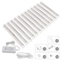 Wholesale 🤩 ESHINE 12 in. LED 3000K White Under Cabinet Lighting, Dimmable Hand Wave Activated (12-Pack) 😉