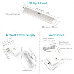 Promo 😀 ESHINE 7 in. LED 6000K White Under Cabinet Lighting, Dimmable Hand Wave Activated (6-Pack) 🔥 -Cheap Cabinet Lights Store 6000k eshine under cabinet lights elw1806dc 44 1000