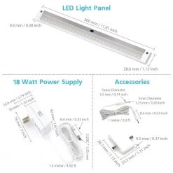 Flash Sale 🧨 ESHINE 12 in. LED 6000K White Under Cabinet Lighting, Dimmable Hand Wave Activated (4-Pack) ⌛ -Cheap Cabinet Lights Store 6000k eshine under cabinet lights elw3004dc 44 1000