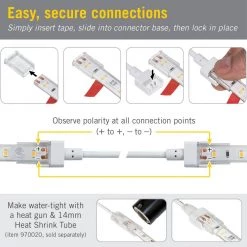 Cheapest 🤩 Armacost Lighting White/Single Color IP67 Outdoor Tape to Tape Connector Cord (2-Pack) 🎉 -Cheap Cabinet Lights Store armacost lighting under cabinet lighting accessories 560740 4f 1000