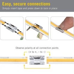 Outlet 🤩 Armacost Lighting COB LED Tape Light Splice Connector Cord (5-Pack) ✨ -Cheap Cabinet Lights Store armacost lighting under cabinet lighting accessories 560824 4f 1000
