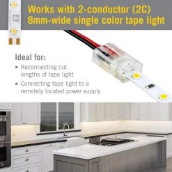 Hot Sale 😉 Armacost Lighting 2-pin Wire to Tape Connector Cord (6-Pack) 👍 -Cheap Cabinet Lights Store armacost lighting under cabinet lighting accessories 566020 4f 1000