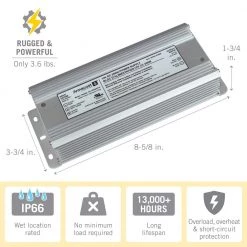 New 🥰 Armacost Lighting 200-Watt 24-Volt DC LED Transformer Standard Power Supply 🌟 -Cheap Cabinet Lights Store armacost lighting under cabinet lighting accessories 852000 4f 1000