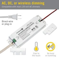 Hot Sale 👍 Armacost Lighting 60-Watt 24-Volt DC Universal Dimming LED Transformer Driver 🤩 -Cheap Cabinet Lights Store armacost lighting under cabinet lighting accessories 860605 4f 1000