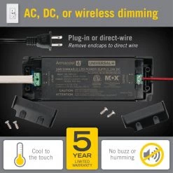 Best Sale 😉 Armacost Lighting 24-Watt 24-Volt Universal Plus Dimming LED Transformer ✨ -Cheap Cabinet Lights Store armacost lighting under cabinet lighting accessories 870240 fa 1000