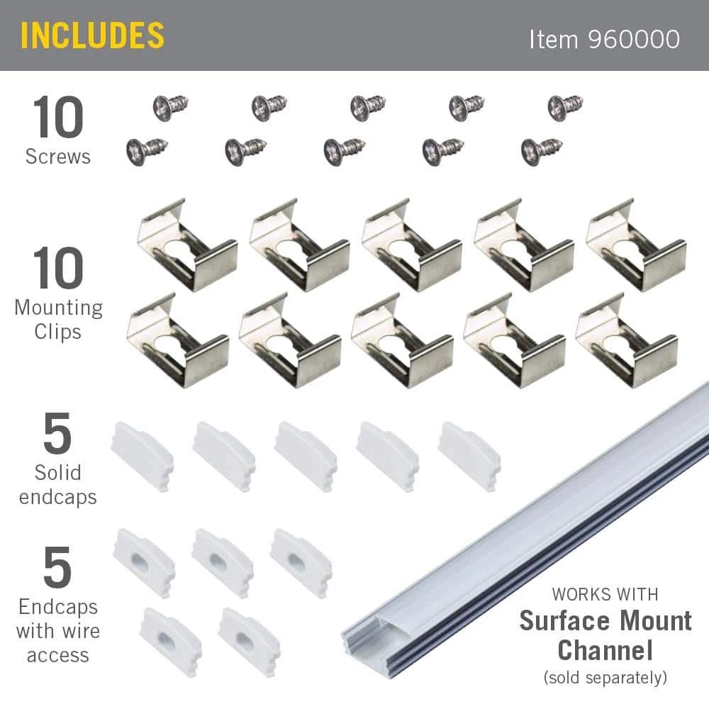 Budget ๐คฉ Armacost Lighting Surface Mount White Tape Light Channel Accessory Pack LED Mounting Hardware (10-Pack) ๐ 4 Budget ๐คฉ Armacost Lighting Surface Mount White Tape Light Channel Accessory Pack LED Mounting Hardware (10-Pack) ๐ - Image 2