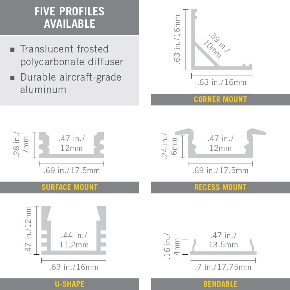 Promo โค๏ธ Armacost Lighting U-Shape Silver Tape Light Channel LED Mounting Hardware (5-Pack) ๐ 7 Promo โค๏ธ Armacost Lighting U-Shape Silver Tape Light Channel LED Mounting Hardware (5-Pack) ๐ - Image 5