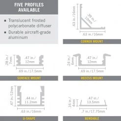 Discount ✔️ Armacost Lighting Surface Mount Black Tape Light Channel LED Mounting Hardware (5-Pack) ⌛ -Cheap Cabinet Lights Store armacost lighting under cabinet lighting accessories 960056 44 1000