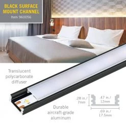 Discount ✔️ Armacost Lighting Surface Mount Black Tape Light Channel LED Mounting Hardware (5-Pack) ⌛ -Cheap Cabinet Lights Store armacost lighting under cabinet lighting accessories 960056 4f 1000