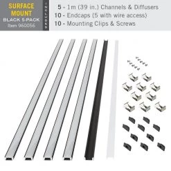 Discount ✔️ Armacost Lighting Surface Mount Black Tape Light Channel LED Mounting Hardware (5-Pack) ⌛ -Cheap Cabinet Lights Store armacost lighting under cabinet lighting accessories 960056 c3 1000
