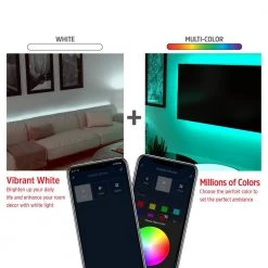 Hot Sale ❤️ Energizer USB 6.5 in. Smart Wi-Fi Multi-Color Multi-White LED Strip Light, Voice Control, Mobile App 🔥 -Cheap Cabinet Lights Store black energizer led strip lights eis2 1000 rgb 44 1000