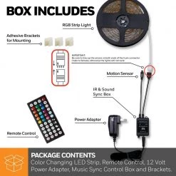 Cheap 🎁 Honeywell 16.4 ft. Weatherproof 20-Color LED RGB Under Cabinet Light Strip for Indoor and Outdoor Use, Remote Control, Music Sync 👍 -Cheap Cabinet Lights Store black honeywell under cabinet lights hw st006 999 76 1000