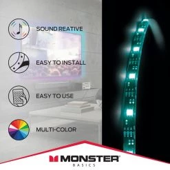 Top 10 ๐ Monster 5-Volt USB 6.5 ft. Multi-Color Sound Reactive LED Strip Light, Remote Control, TVs, Computers, Kitchens, Bedrooms ๐คฉ 13 Top 10 ๐ Monster 5-Volt USB 6.5 ft. Multi-Color Sound Reactive LED Strip Light, Remote Control, TVs, Computers, Kitchens, Bedrooms ๐คฉ -Cheap Cabinet Lights Store black monster led strip lights mlb7 1054 blk 1f 1000
