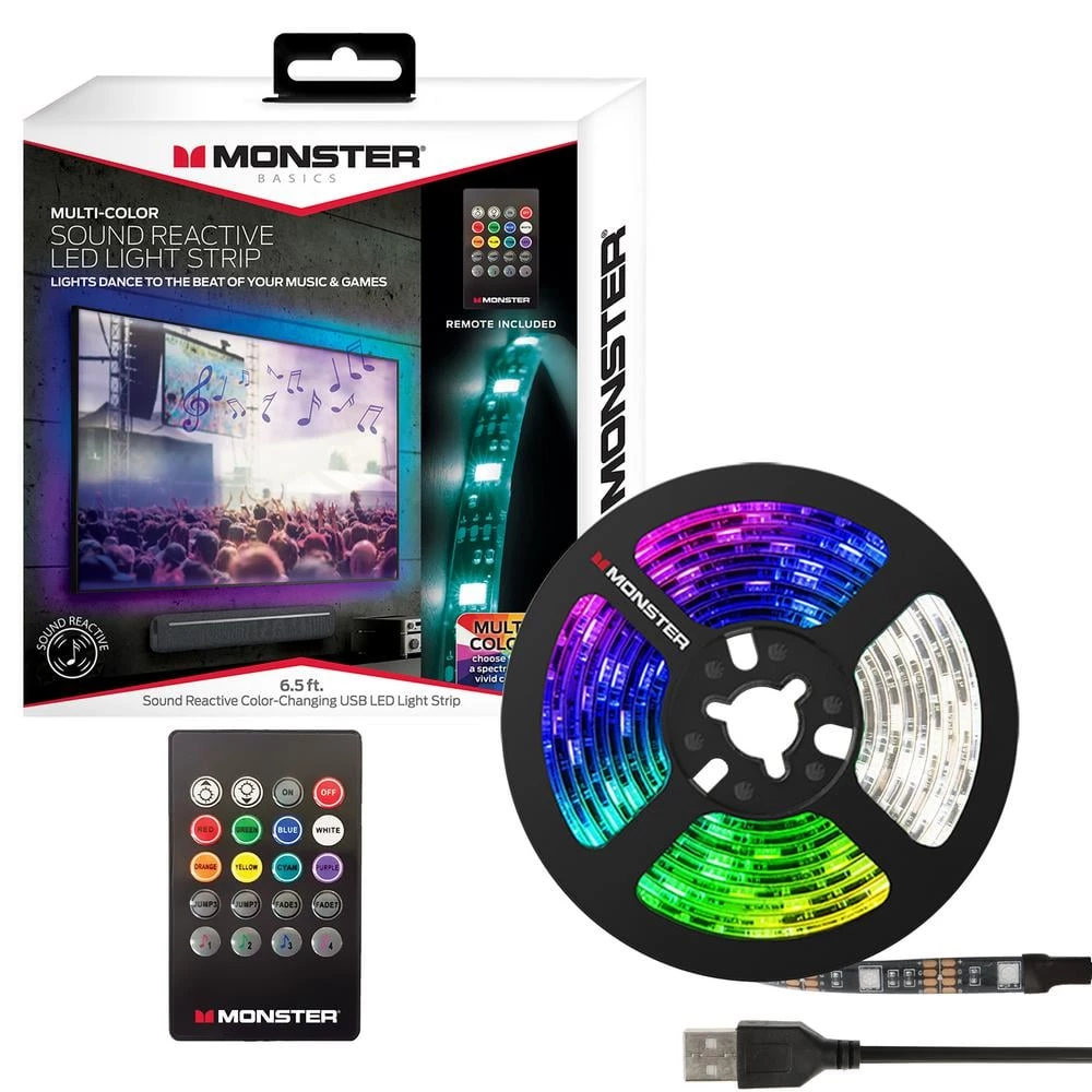 Top 10 ๐ Monster 5-Volt USB 6.5 ft. Multi-Color Sound Reactive LED Strip Light, Remote Control, TVs, Computers, Kitchens, Bedrooms ๐คฉ 3 Top 10 ๐ Monster 5-Volt USB 6.5 ft. Multi-Color Sound Reactive LED Strip Light, Remote Control, TVs, Computers, Kitchens, Bedrooms ๐คฉ