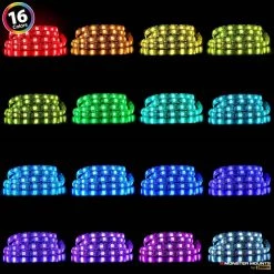 Discount 😍 ProMounts Home Theatre LED Backlight Kit, USB TV Backlight with Remote, 2-Strip Lights,16 Color Changing Mood Ambiance Lights 😀 -Cheap Cabinet Lights Store black promounts led strip lights otb02 4f 1000