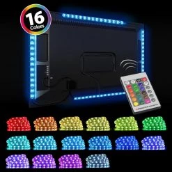 Promo ⌛ ProMounts Home Theatre LED Backlight Kit, USB TV Backlight with Remote, 4-Strip Lights,16 Color Changing Mood Ambiance Lights ⭐