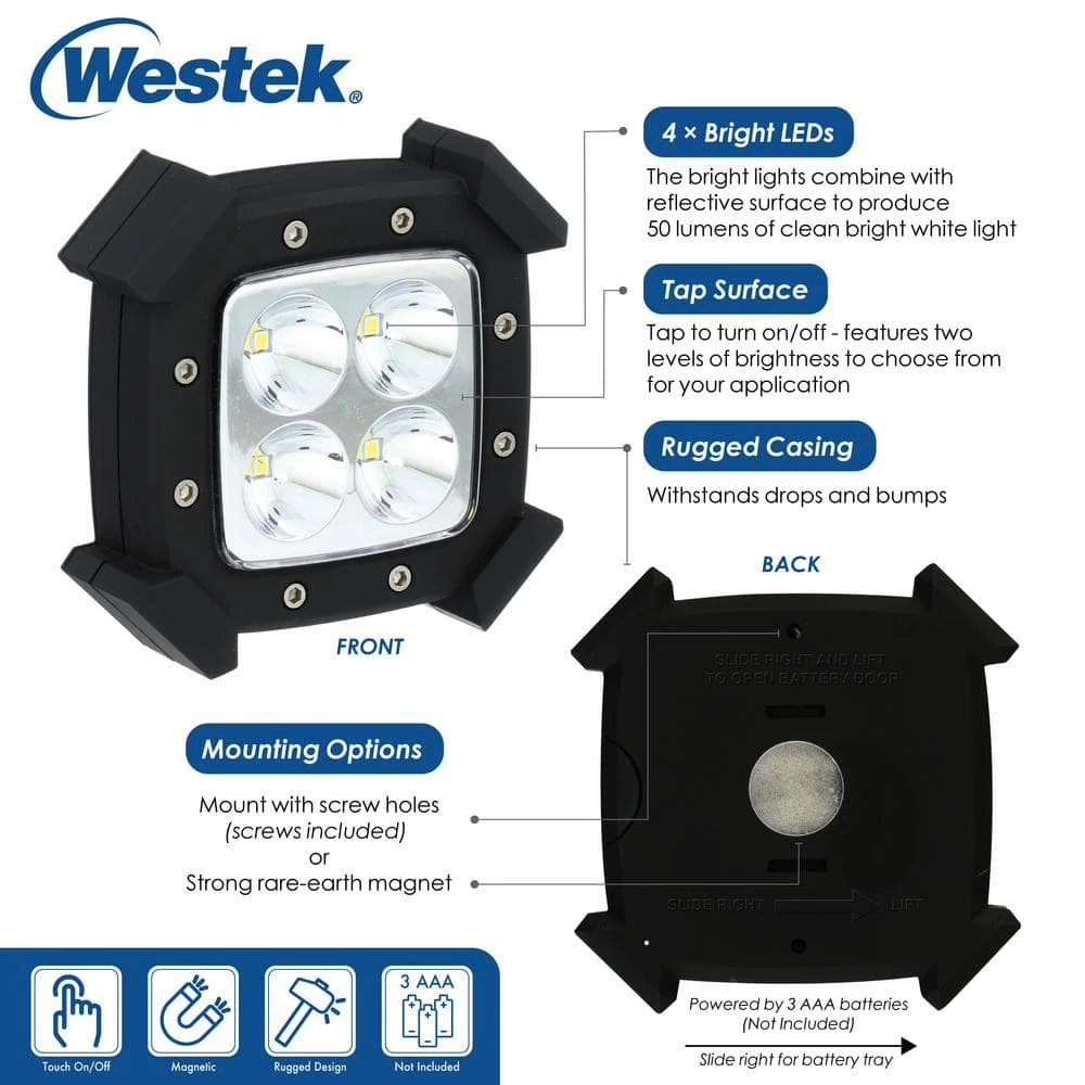 New ⭐ Westek LED Rugged Under Cabinet Puck Lighting (2-Pack) ❤️ 4 New ⭐ Westek LED Rugged Under Cabinet Puck Lighting (2-Pack) ❤️ - Image 2
