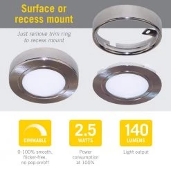 Buy 🤩 Armacost Lighting Array Dimmable LED Puck Light ✨ -Cheap Cabinet Lights Store brushed steel armacost lighting puck lights 213211 44 1000