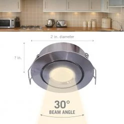 Budget 🥰 Armacost Lighting 2 in. Bright White Recessed LED Swivel Puck Light, Brushed Steel ⌛ 10 Budget 🥰 Armacost Lighting 2 in. Bright White Recessed LED Swivel Puck Light, Brushed Steel ⌛ -Cheap Cabinet Lights Store brushed steel armacost lighting puck lights 222317 4f 1000