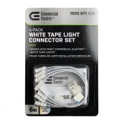 Cheap 😍 Commercial Electric 6 in. White Connector Cord LED Strip Light Connector Pack (4 x 6 in. Snap Connectors, 4 Wire Mounting Clips) 😀 -Cheap Cabinet Lights Store commercial electric under cabinet lighting accessories c560011 1f 1000