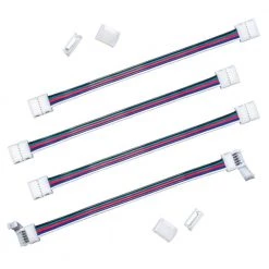 Best reviews of 🔔 Commercial Electric 6 in. Connector Cord LED Strip Light Connector Pack (RGB+W) (4 in. x 6 in. Snap Connectors, 4 Wire Mounting Clips) 😍