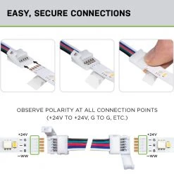 Best reviews of 🔔 Commercial Electric 6 in. Connector Cord LED Strip Light Connector Pack (RGB+W) (4 in. x 6 in. Snap Connectors, 4 Wire Mounting Clips) 😍 -Cheap Cabinet Lights Store commercial electric under cabinet lighting accessories c760011 fa 1000