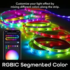 Best reviews of 🔔 Geeni 16.4 ft. Prisma Symphony Smart LED Strip Light, RGBIC Color Changing with App Control and Music Sync ⌛ -Cheap Cabinet Lights Store multi color geeni led strip lights gn ew017 999 4f 1000