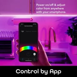 Coupon 🔥 Geeni 16.4 ft. Smart Wi-Fi Multi-Color LED Strip Lights, Under Cabinet Light, Compatible with Alexa and Google Assistant ✨ -Cheap Cabinet Lights Store multicolored geeni under cabinet lights gn ew006 999 4f 1000