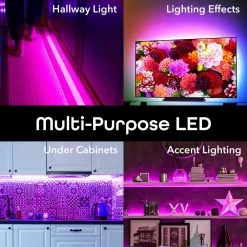 Coupon 🔥 Geeni 16.4 ft. Smart Wi-Fi Multi-Color LED Strip Lights, Under Cabinet Light, Compatible with Alexa and Google Assistant ✨ -Cheap Cabinet Lights Store multicolored geeni under cabinet lights gn ew006 999 c3 1000