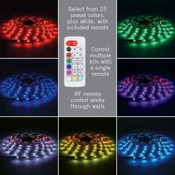 Hot Sale 👏 Armacost Lighting RibbonFlex Home 24 ft. RGB+W Indoor/Outdoor LED Tape Light Kit ⌛ -Cheap Cabinet Lights Store n a armacost lighting led strip lights 624340 4f 1000