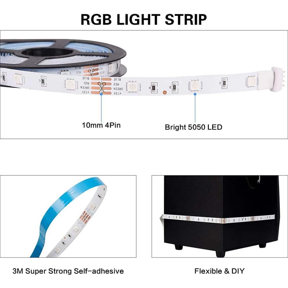 Top 10 ๐ฏ ELECWISH Plug-In 32.8 ft. LED RGB LED Tape Strip Light with Remote ๐คฉ 7 Top 10 ๐ฏ ELECWISH Plug-In 32.8 ft. LED RGB LED Tape Strip Light with Remote ๐คฉ - Image 5