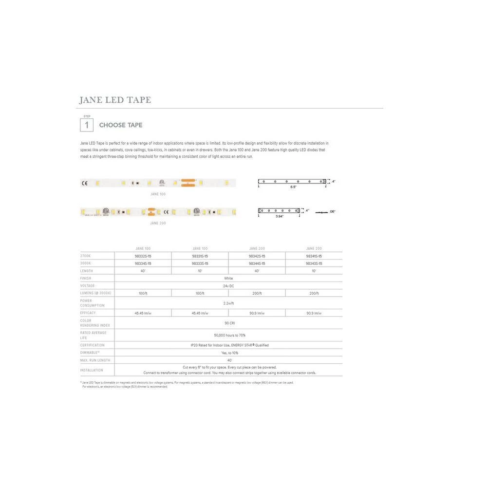 Cheapest ๐ Sea Gull Lighting Jane LED Tape 36 in. White Connector Cord โค๏ธ 4 Cheapest ๐ Sea Gull Lighting Jane LED Tape 36 in. White Connector Cord โค๏ธ - Image 2