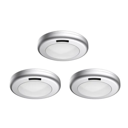 Wholesale 🎉 Commercial Electric 3-Light LED Puck Light Kit 👍 -Cheap Cabinet Lights Store silver commercial electric puck lights pkl004is3 ul 64 1000