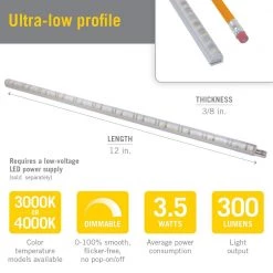 Discount 💯 Armacost Lighting RigidStrip 24-Volt DC 12 in. LED Warm White 3000K Strip Light 👍 -Cheap Cabinet Lights Store silver led strip lights 311119 1f 1000