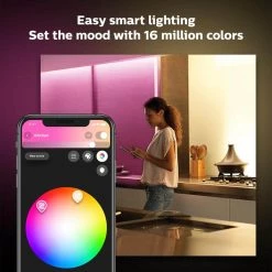 Best Pirce 💯 Philips Hue White and Color Ambiance 6.6 ft. LED Under Cabinet Light Kit and 3.3 ft. Extension (1-Pack) ⭐ -Cheap Cabinet Lights Store white and color philips hue under cabinet lights 555334 1d 1000