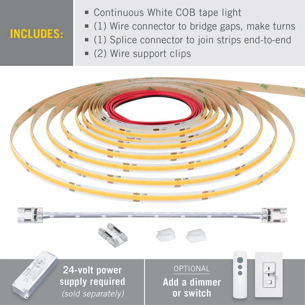 Flash Sale 💯 Armacost Lighting RibbonFlex Pro 24-Volt White COB LED Strip Light Tape 2700K 32 ft. (10m) 🌟 4 Flash Sale 💯 Armacost Lighting RibbonFlex Pro 24-Volt White COB LED Strip Light Tape 2700K 32 ft. (10m) 🌟 - Image 2