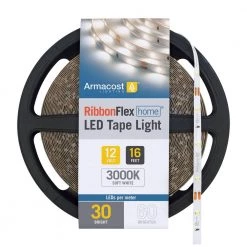 Discount 💯 Armacost Lighting RibbonFlex Home 16 ft. (5m) 12-Volt White LED Strip Light Tape 30 LED/m 3000K ⌛