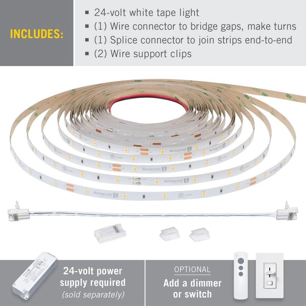Deals ๐ Armacost Lighting RibbonFlex Pro 32.8 ft. (10M) 24-Volt LED Tape Light, Soft Bright White (3000K), 30 LEDs/M โจ 6 Deals ๐ Armacost Lighting RibbonFlex Pro 32.8 ft. (10M) 24-Volt LED Tape Light, Soft Bright White (3000K), 30 LEDs/M โจ - Image 4