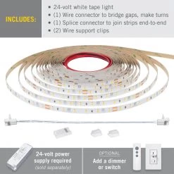 Discount 🔔 Armacost Lighting RibbonFlex Pro 16.4 ft. (5M) 24-Volt LED Tape Light, Soft Bright White(3000K), 60 LEDs/M 🥰 -Cheap Cabinet Lights Store white armacost lighting led strip lights 145230 1f 1000