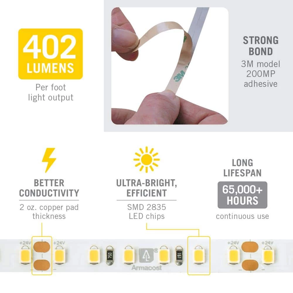 Best deal ๐งจ Armacost Lighting RibbonFlex Pro 16.4 ft. (5M) 24-Volt LED Tape Light, Soft Bright White(3000K), 120 LEDs/M โญ 7 Best deal ๐งจ Armacost Lighting RibbonFlex Pro 16.4 ft. (5M) 24-Volt LED Tape Light, Soft Bright White(3000K), 120 LEDs/M โญ - Image 5