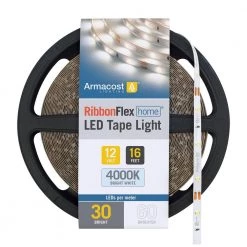 Top 10 🔔 Armacost Lighting RibbonFlex Home 16 ft. (5 m) 12-Volt White LED Strip Light Tape 30 LED/m 4000K 😀