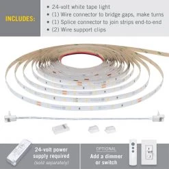 Flash Sale 🎉 Armacost Lighting RibbonFlex Pro 16.4 ft. (5M) 24-Volt LED Tape Light, Bright White (4000K), 30 LEDs/M 😍 -Cheap Cabinet Lights Store white armacost lighting led strip lights 154230 1f 1000