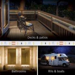 Buy 😀 Armacost Lighting RibbonFlex Pro 8 ft. (2.5 m) 24-Volt White Outdoor IP67 LED Tape Light 60 LED/m 4000K 🔥 -Cheap Cabinet Lights Store white armacost lighting led strip lights 155410 4f 1000