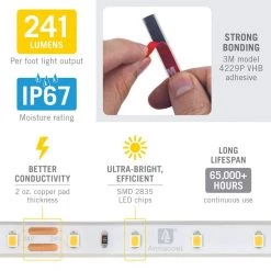 Cheap ⭐ Armacost Lighting RibbonFlex Pro 24-Volt White Outdoor IP67 LED Tape Light 60 LED/m 4000K 32 ft. (10 m) 🥰 11 Cheap ⭐ Armacost Lighting RibbonFlex Pro 24-Volt White Outdoor IP67 LED Tape Light 60 LED/m 4000K 32 ft. (10 m) 🥰 -Cheap Cabinet Lights Store white armacost lighting led strip lights 155450 1f 1000