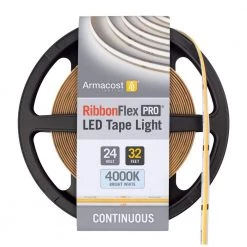 Cheapest 🎁 Armacost Lighting RibbonFlex Pro 24-Volt White COB LED Strip Light Tape 4000K 32 ft. (10m) ✔️